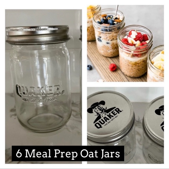 Quaker Oats Kitchen Lot Quaker Oats Glass Jars Meal Prep Breakfast